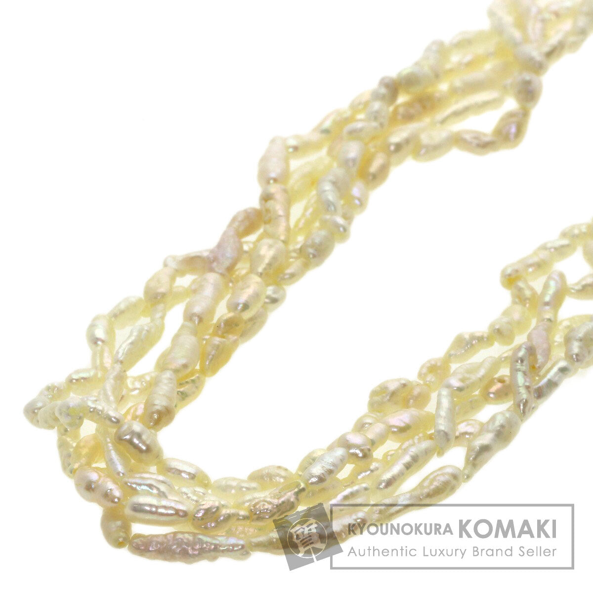 Freshwater Pearl Pearl 5 strands Necklace Silver 35g　Ladies