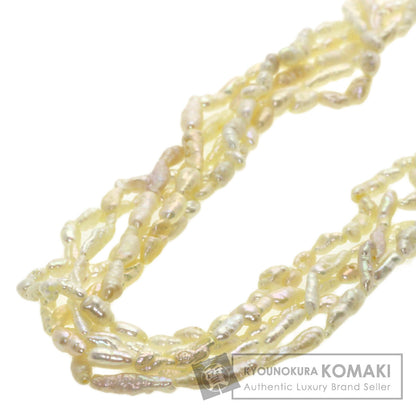 淡水パール 真珠 5連 ネックレス シルバー 35g レディース 【中古】