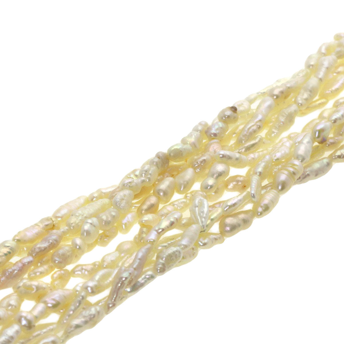 淡水パール 真珠 5連 ネックレス シルバー 35g レディース 【中古】