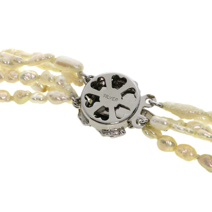 淡水パール 真珠 5連 ネックレス シルバー 35g レディース 【中古】