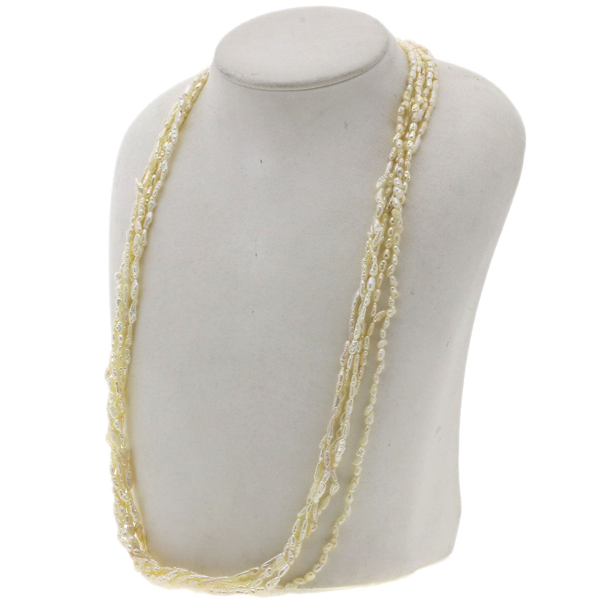 Freshwater Pearl Pearl 5 strands Necklace Silver 35g　Ladies