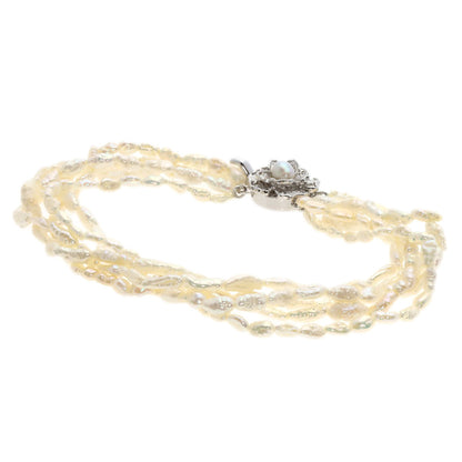Keshi pearl Pearl Bracelet Silver 11.7g　Ladies