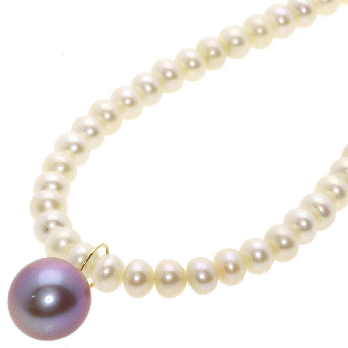 Freshwater Pearl Purple Pearl Necklace Silver  20.5g　Ladies