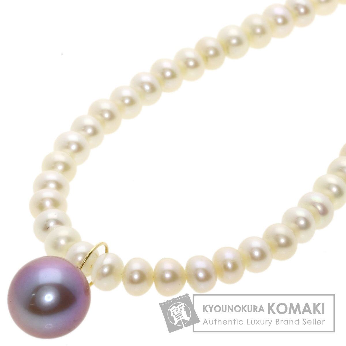 Freshwater Pearl Purple Pearl Necklace Silver  20.5g　Ladies