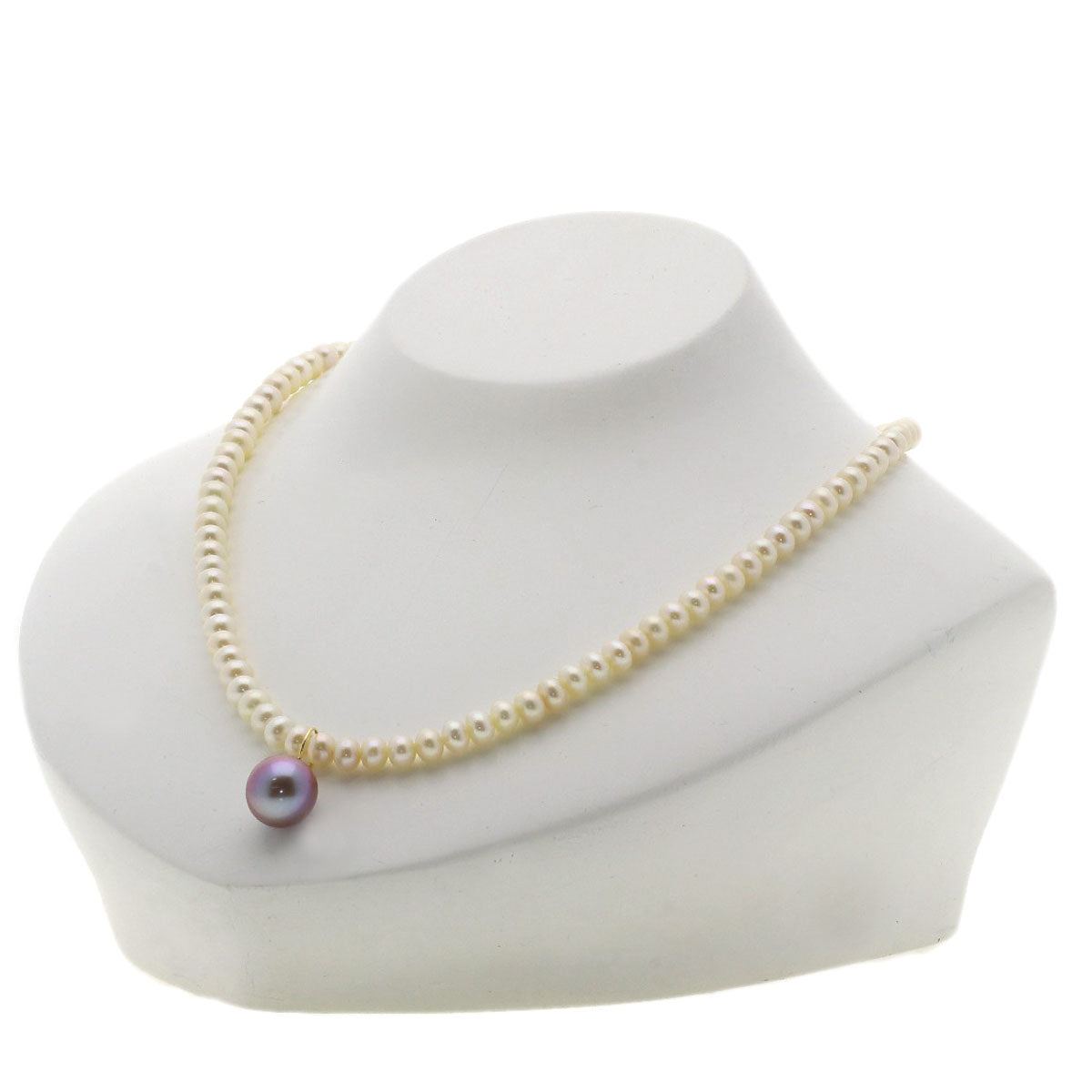 Freshwater Pearl Purple Pearl Necklace Silver  20.5g　Ladies