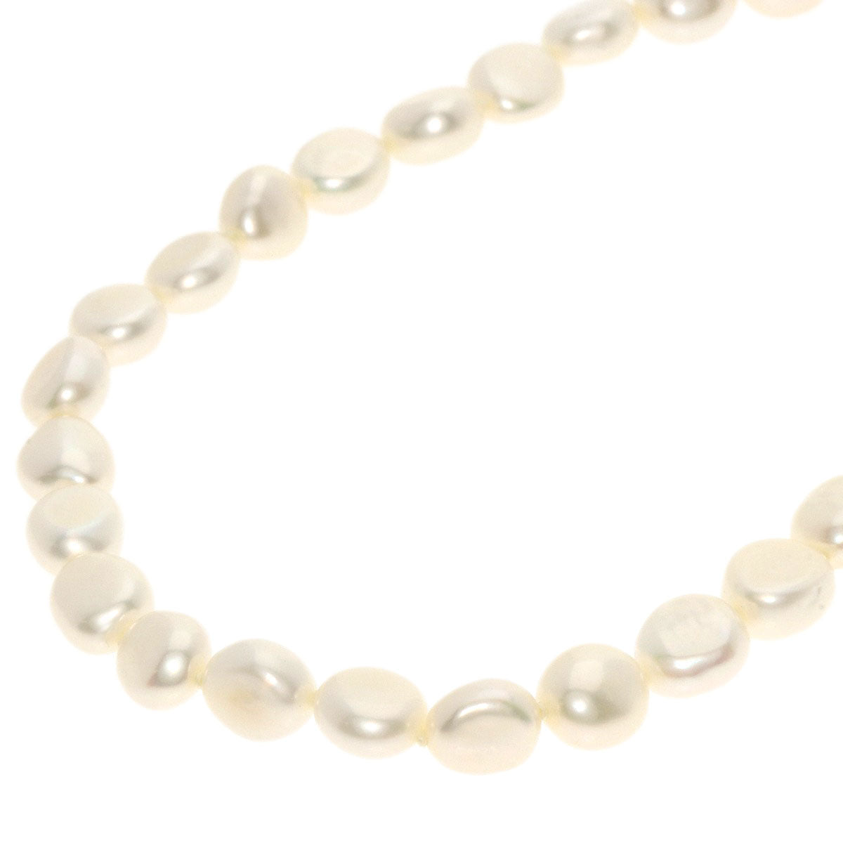Freshwater Pearl Pearl Diamond Necklace Silver 53.7g　Ladies
