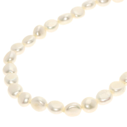 Freshwater Pearl Pearl Diamond Necklace Silver 53.7g　Ladies