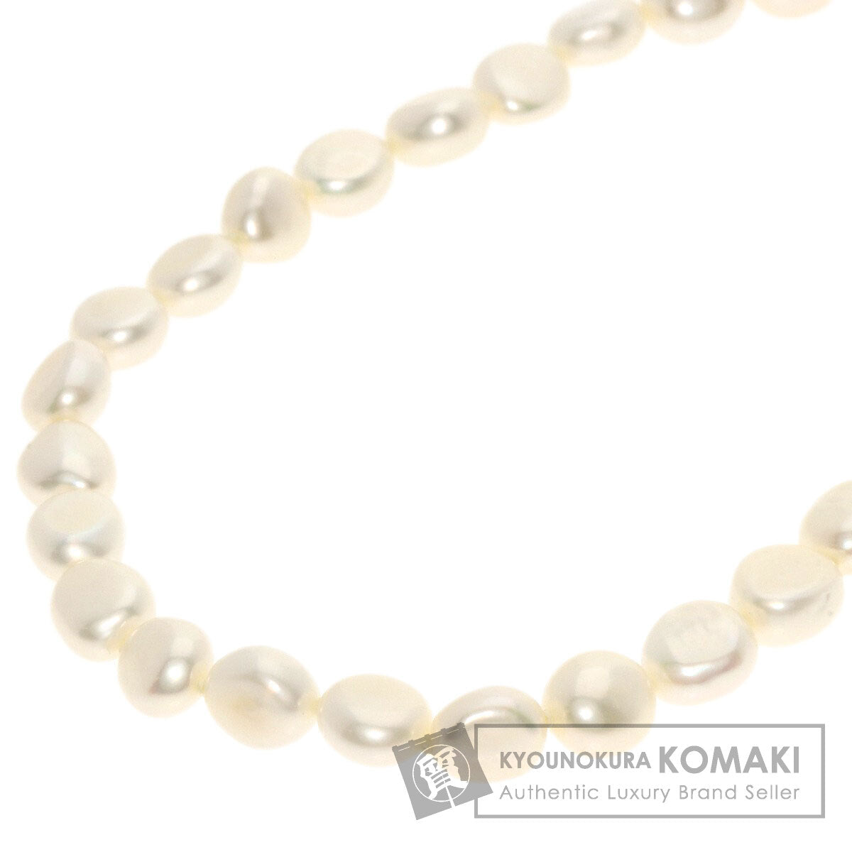 Freshwater Pearl Pearl Diamond Necklace Silver 53.7g　Ladies