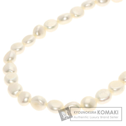 Freshwater Pearl Pearl Diamond Necklace Silver 53.7g　Ladies