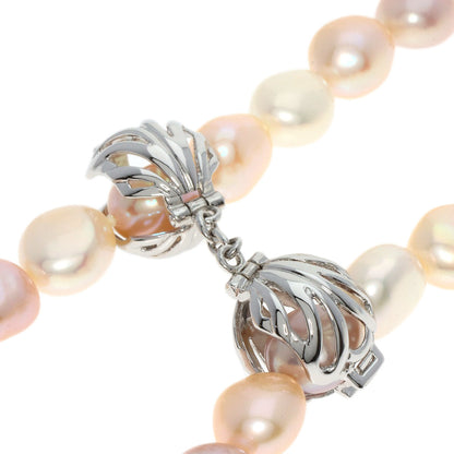 Freshwater Pearl Pearl Diamond Necklace Silver 53.7g　Ladies
