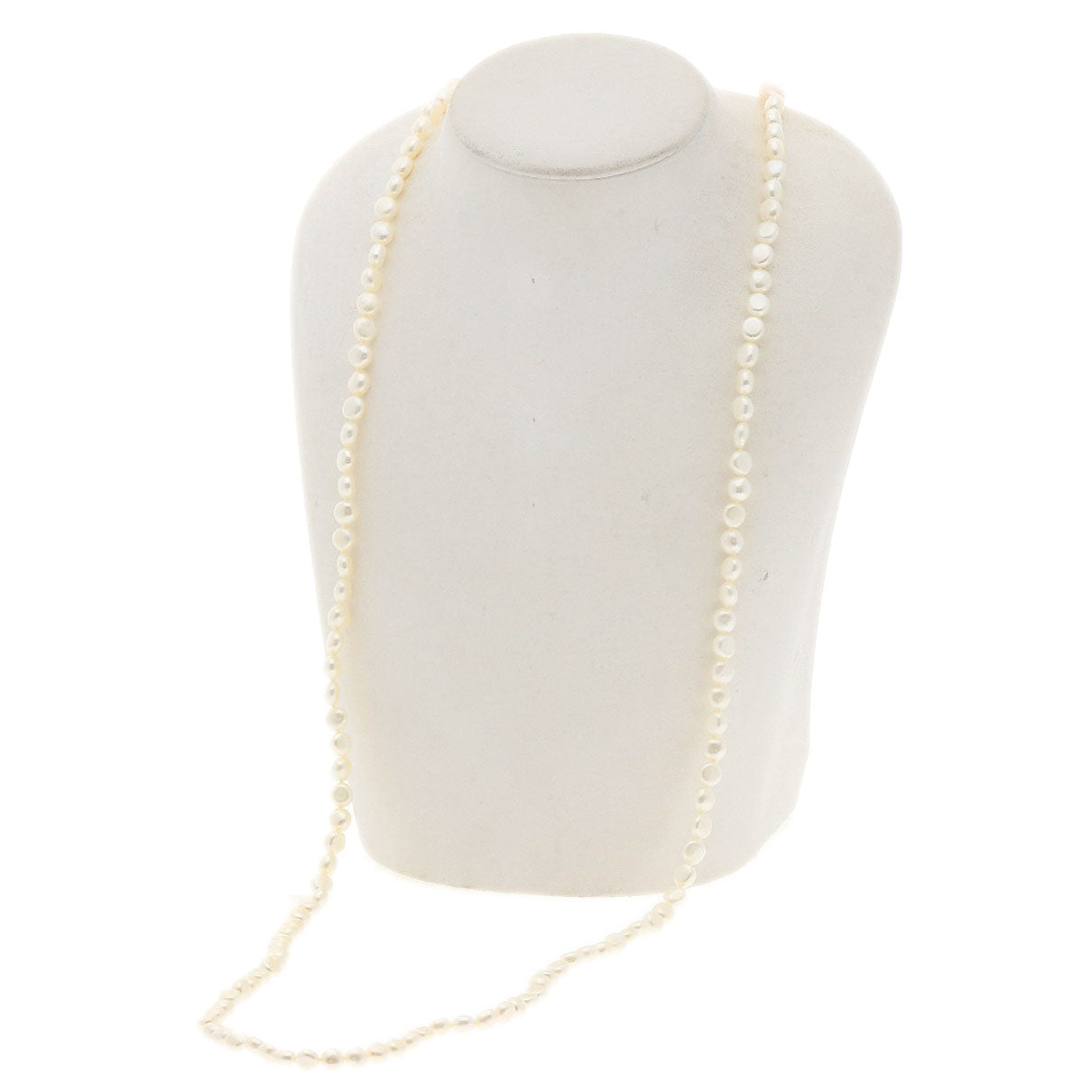 Freshwater Pearl Pearl Diamond Necklace Silver 53.7g　Ladies