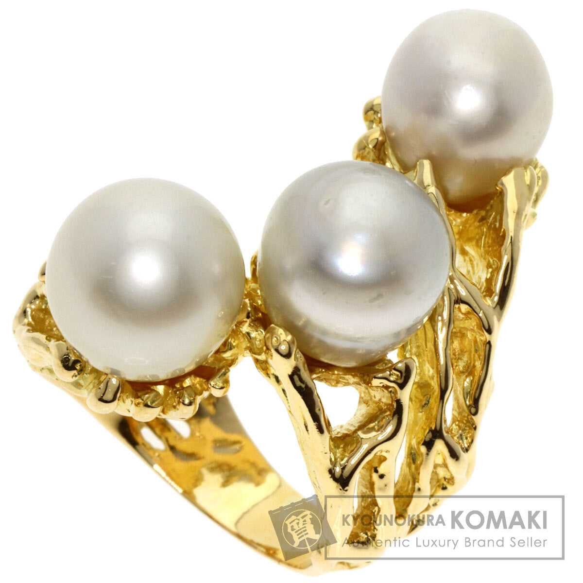 South SeaPearl Pearl Diamond Ring K18 Yellow Gold  32.4g　Ladies