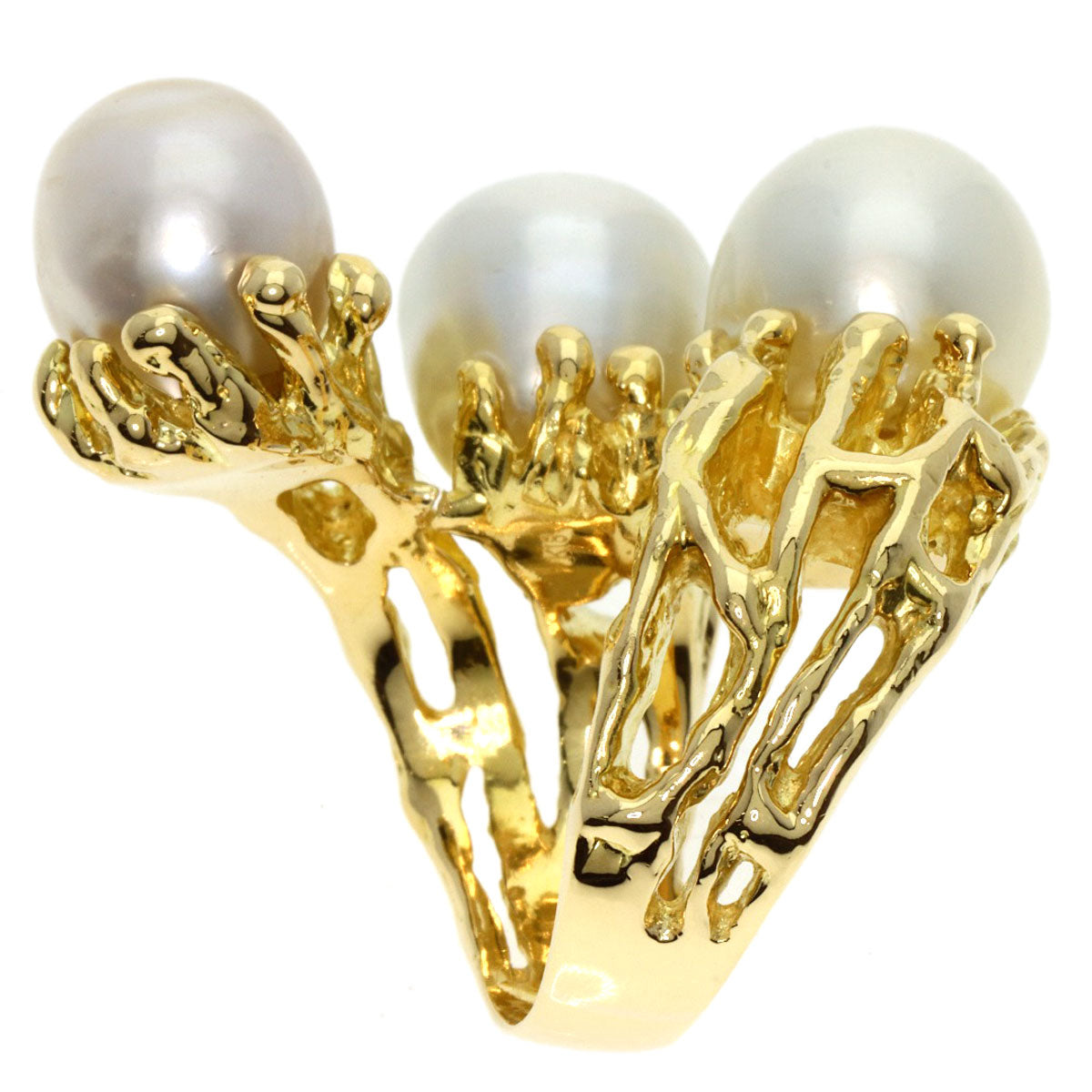 South SeaPearl Pearl Diamond Ring K18 Yellow Gold  32.4g　Ladies