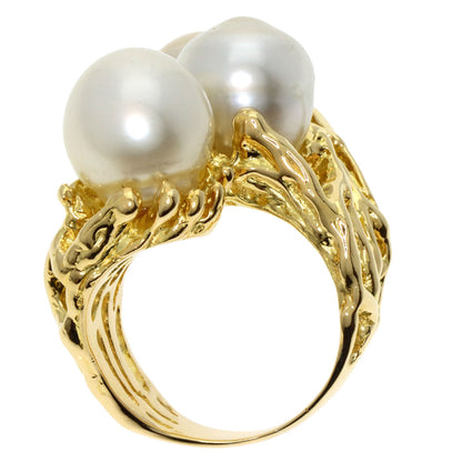 South SeaPearl Pearl Diamond Ring K18 Yellow Gold  32.4g　Ladies