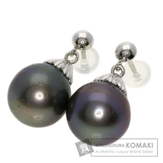 South Sea Black Pearl Pearl earring Platinum PT900  6.4g　Ladies