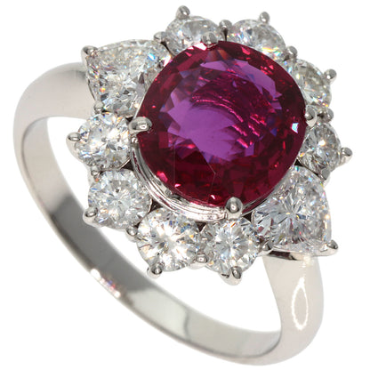 2.53ct Ruby  Diamond Ring Platinum PT900  6.9g　Ladies