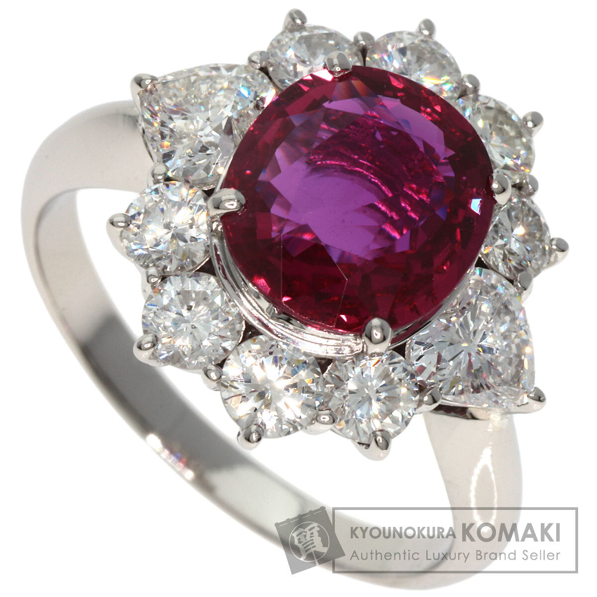 2.53ct Ruby  Diamond Ring Platinum PT900  6.9g　Ladies