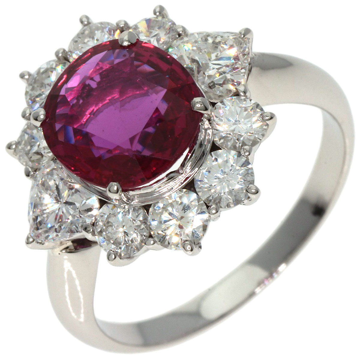 2.53ct Ruby  Diamond Ring Platinum PT900  6.9g　Ladies