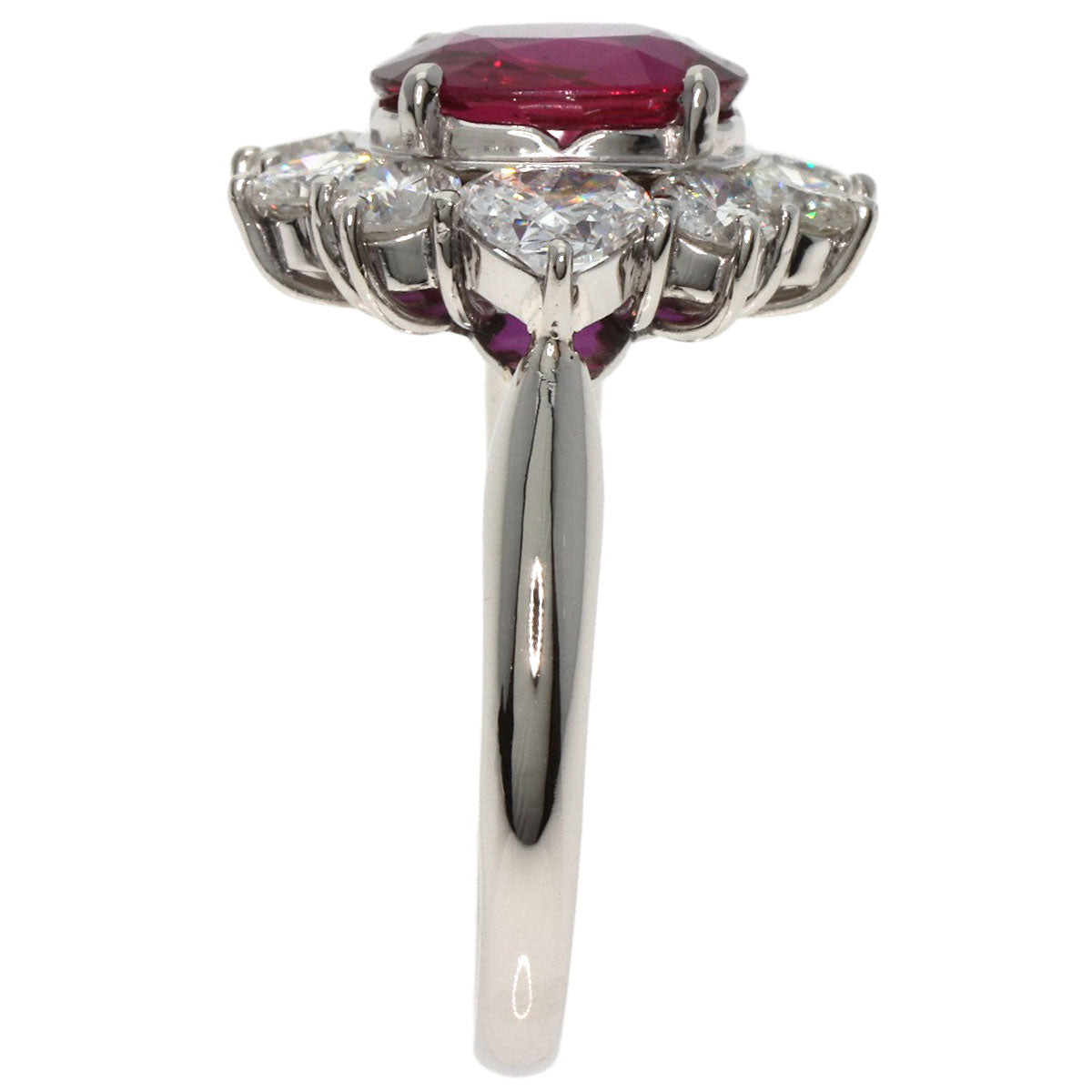 2.53ct Ruby  Diamond Ring Platinum PT900  6.9g　Ladies