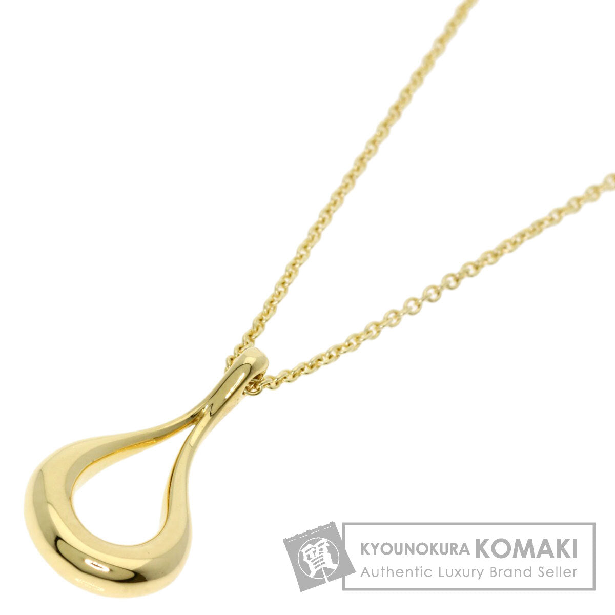 TIFFANY&Co. Teardrop Open Necklace K18 Yellow Gold Ladies [Used]