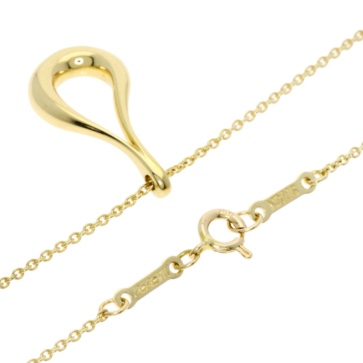 TIFFANY&Co. Teardrop Open Necklace K18 Yellow Gold Ladies [Used]