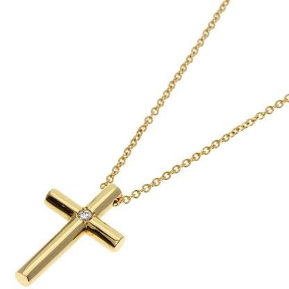 TIFFANY&Co.   Necklace Cross 1P Diamond K18 Yellow Gold Ladies