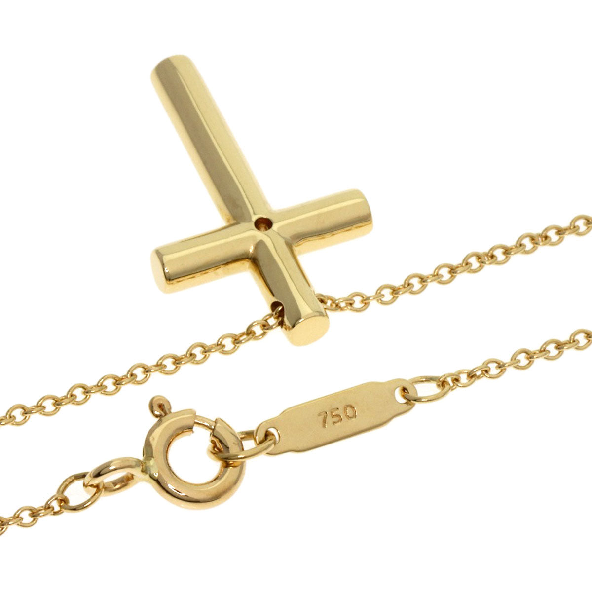 TIFFANY&Co.   Necklace Cross 1P Diamond K18 Yellow Gold Ladies