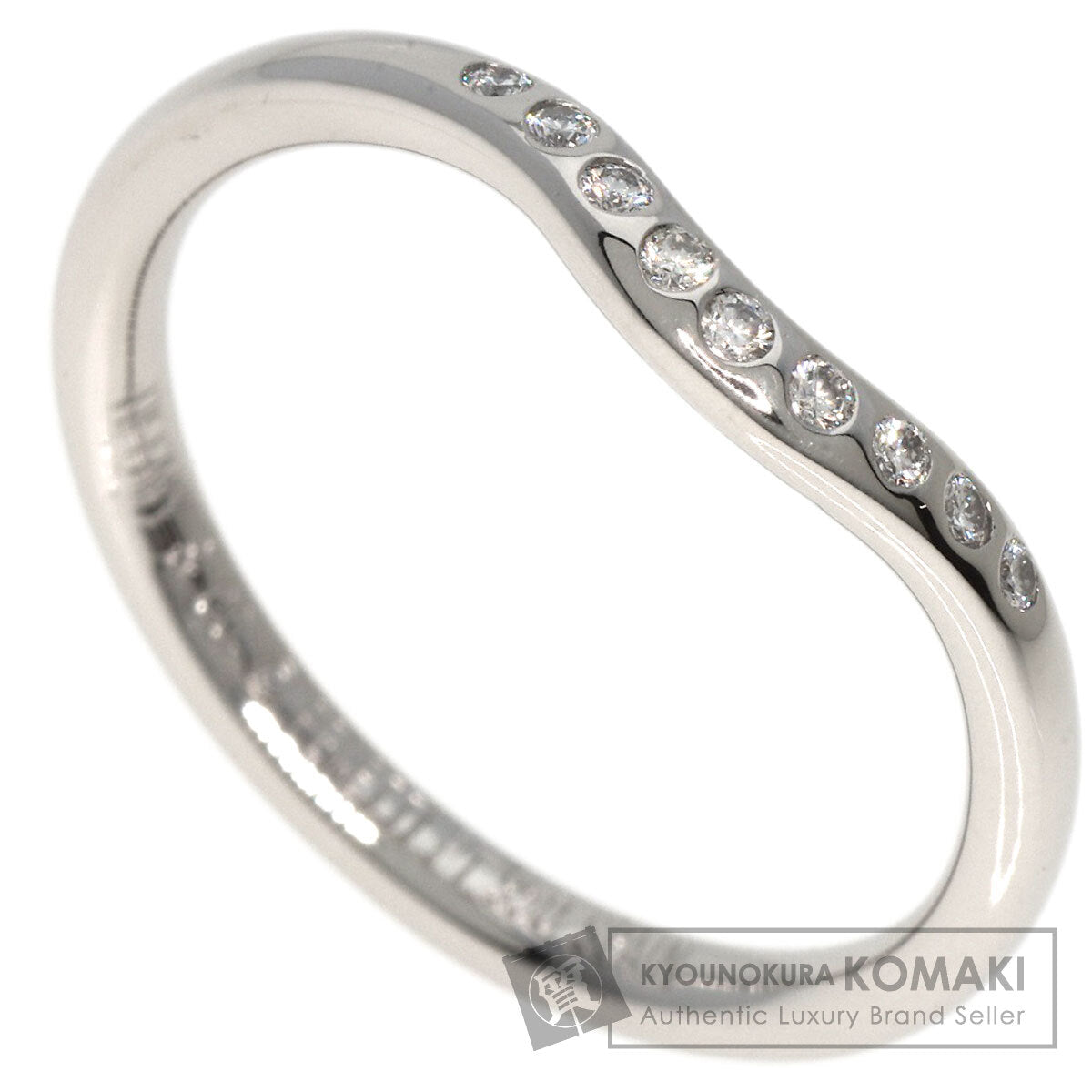 TIFFANY&Co.   Ring Curved band Diamond Platinum PT950 Ladies