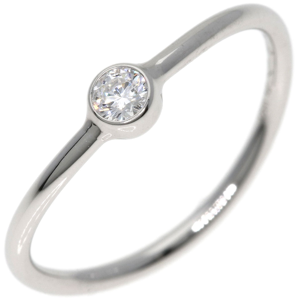 TIFFANY&Co.   Ring Wave 1P Diamond Platinum PT950 Ladies