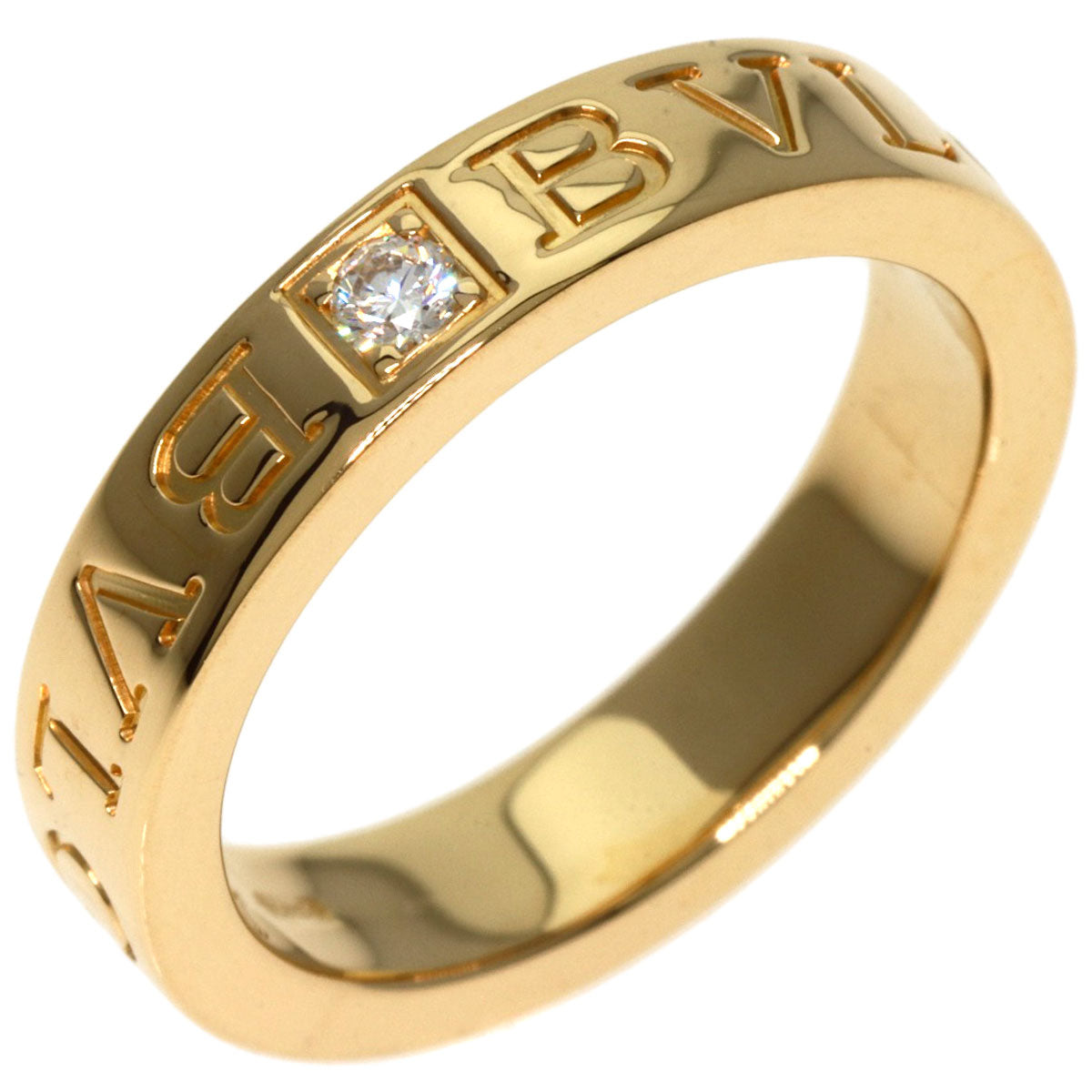 BVLGARI   Ring BVLGARI BVLGARI Double Logo 1P Diamond K18 Yellow Gold Ladies