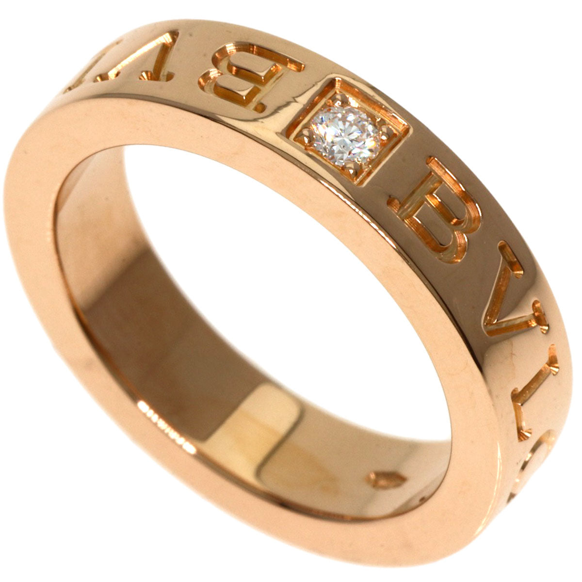 BVLGARI   Ring BVLGARI BVLGARI Double Logo 1P Diamond K18 Pink Gold Ladies