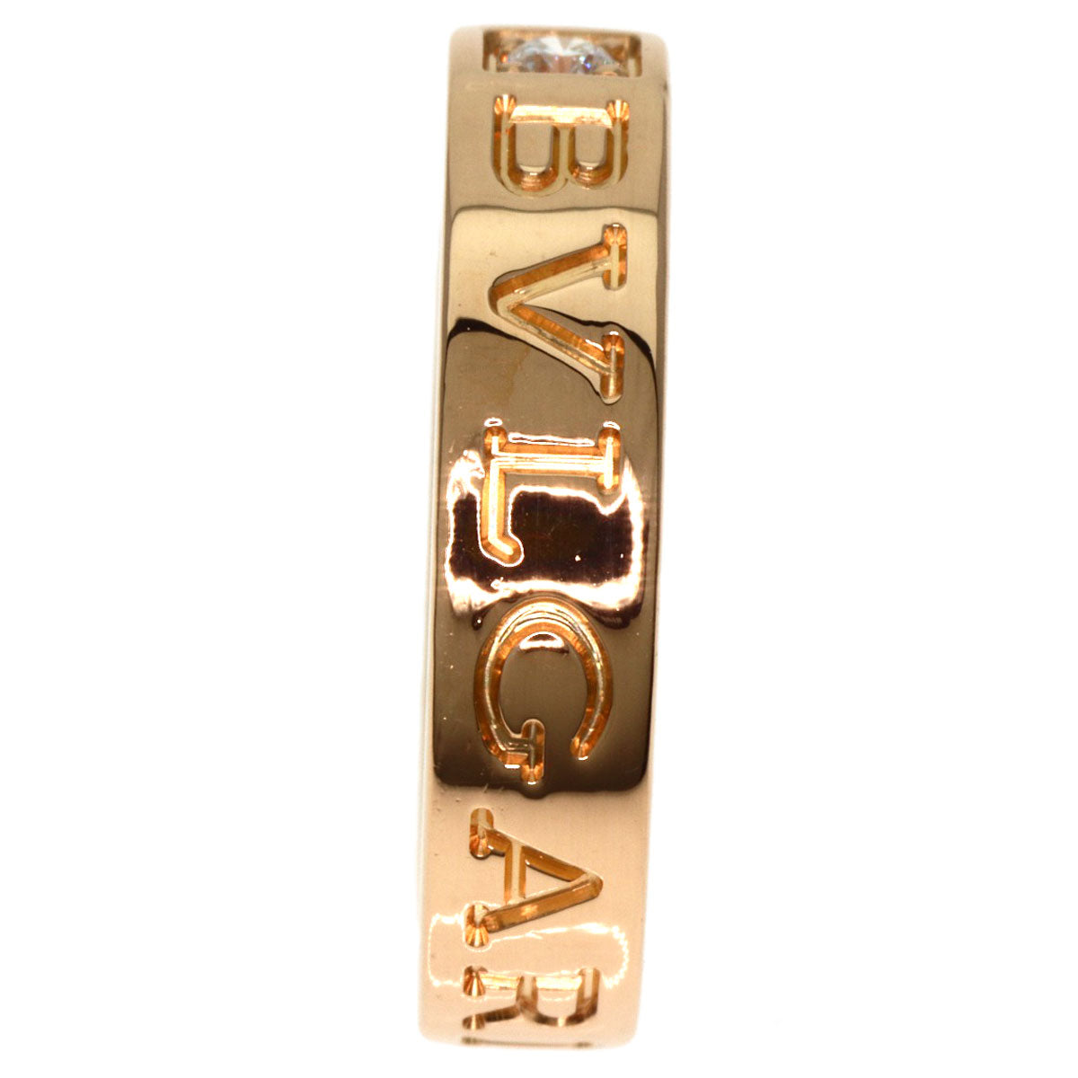 BVLGARI   Ring BVLGARI BVLGARI Double Logo 1P Diamond K18 Pink Gold Ladies