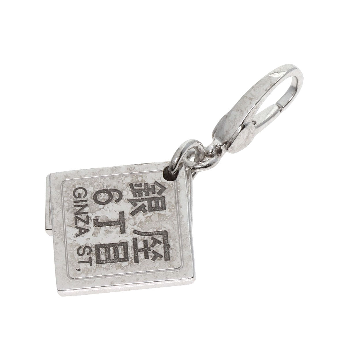 BVLGARI Square Logo Ginza 6-chome Japan Exclusive Pendant top K18 White Gold Ladies [Used]