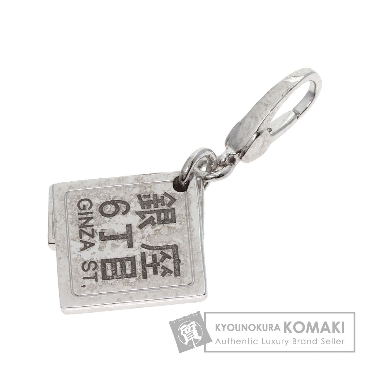 BVLGARI Square Logo Ginza 6-chome Japan Exclusive Pendant top K18 White Gold Ladies [Used]