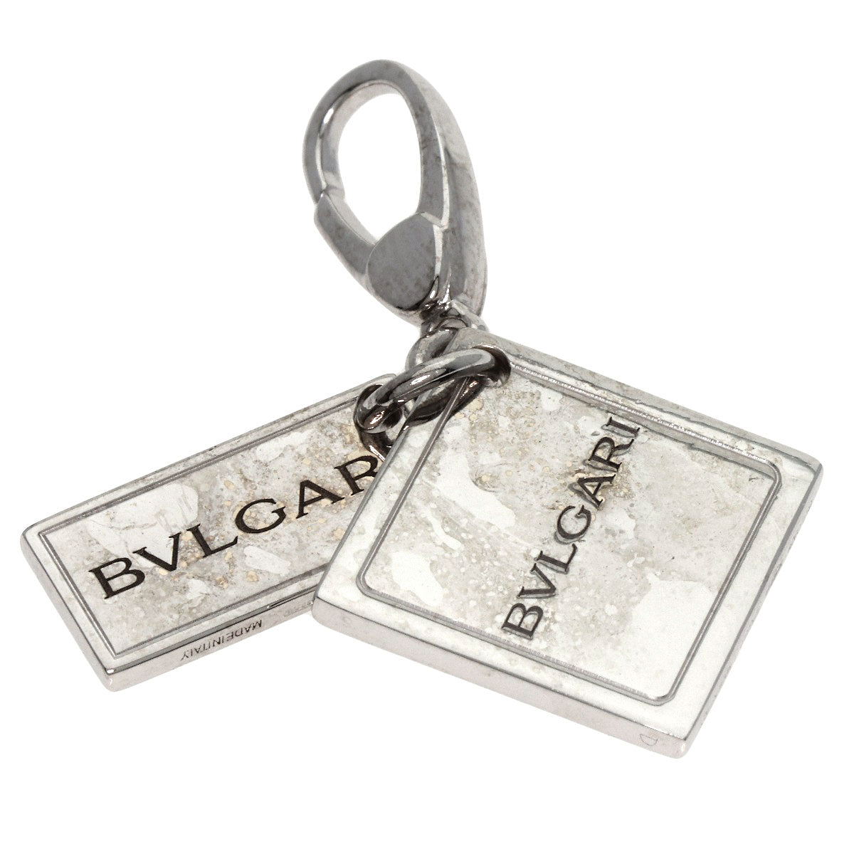BVLGARI Square Logo Ginza 6-chome Japan Exclusive Pendant top K18 White Gold Ladies [Used]
