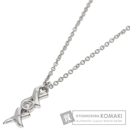 TIFFANY&Co. Paloma Picasso Love & Kiss 1P Diamond Necklace K18 White Gold Ladies [Used]