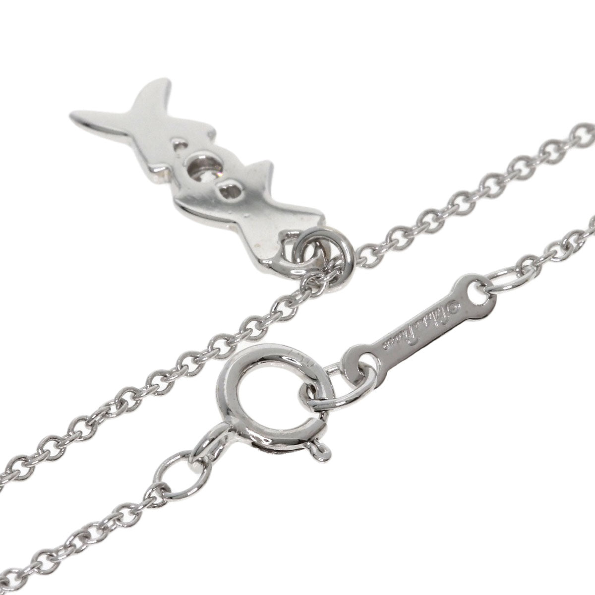 TIFFANY&Co. Paloma Picasso Love & Kiss 1P Diamond Necklace K18 White Gold Ladies [Used]