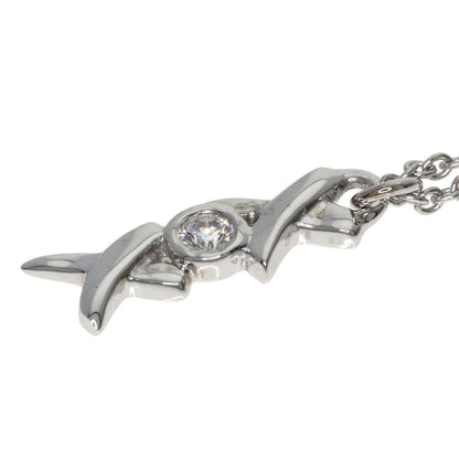 TIFFANY&Co. Paloma Picasso Love & Kiss 1P Diamond Necklace K18 White Gold Ladies [Used]