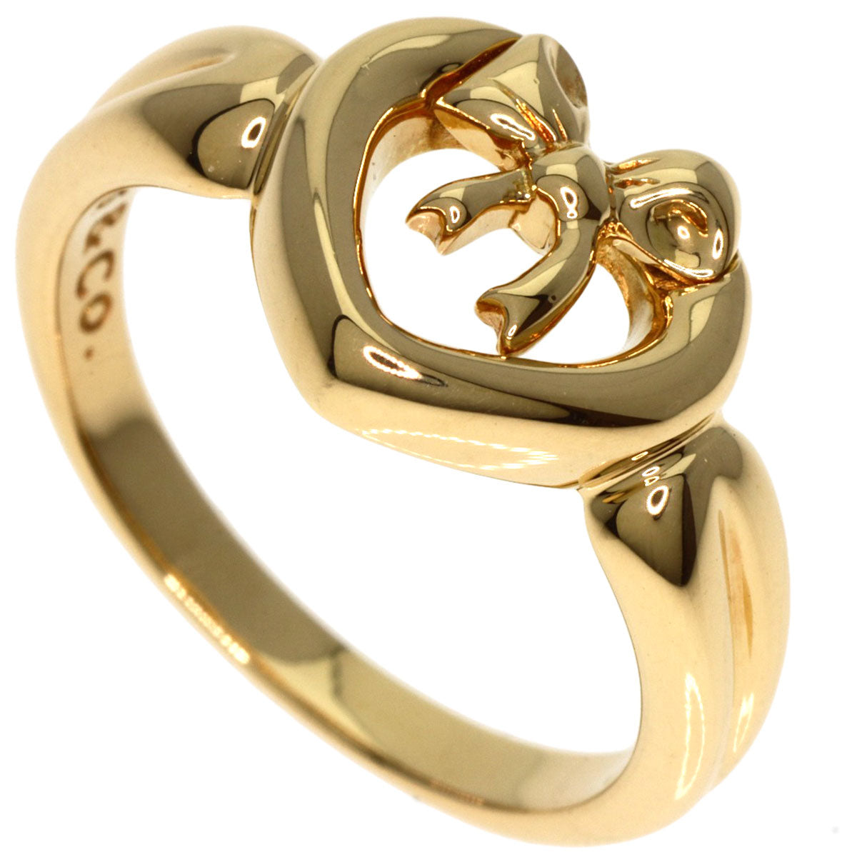 TIFFANY&Co.   Ring Ribbon heart K18 Yellow Gold Ladies