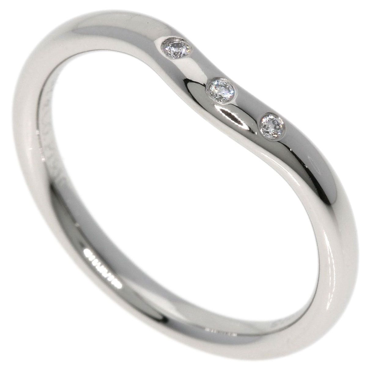 TIFFANY&Co.   Ring Curved 3P Diamond Platinum PT950 Ladies