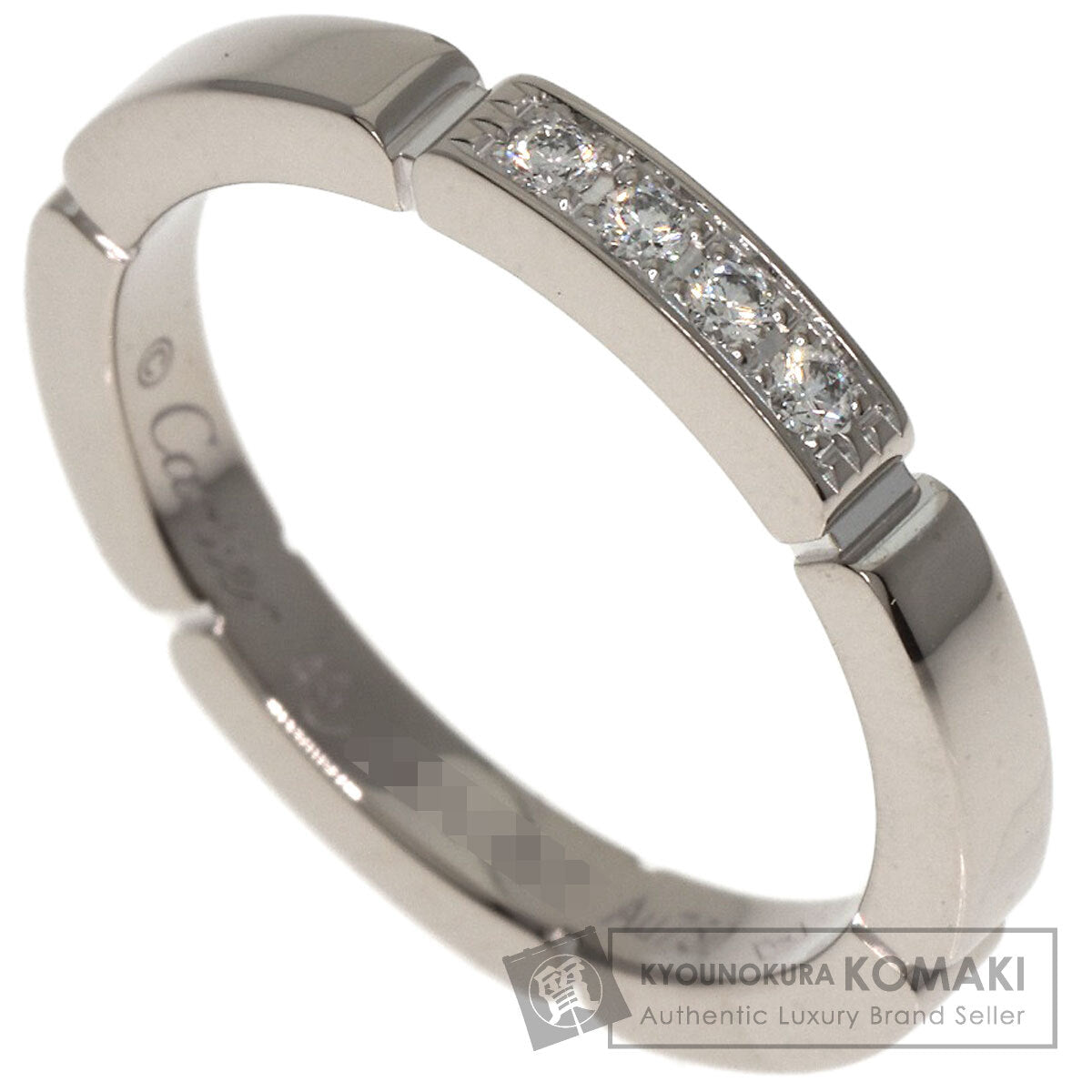 CARTIER   Ring Mayon PANTHERE 4P Diamond # 49 K18 White Gold Ladies