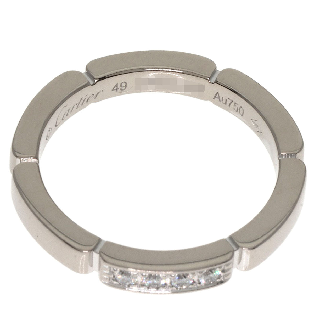 CARTIER   Ring Mayon PANTHERE 4P Diamond # 49 K18 White Gold Ladies