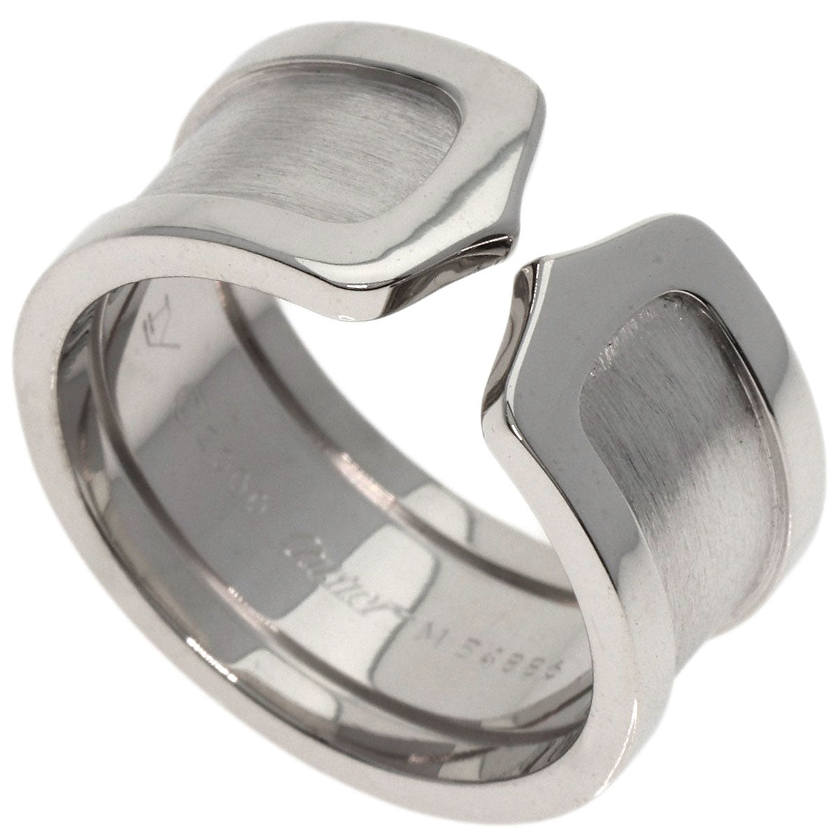 CARTIER   Ring C2 ring LM # 57 K18 White Gold Ladies