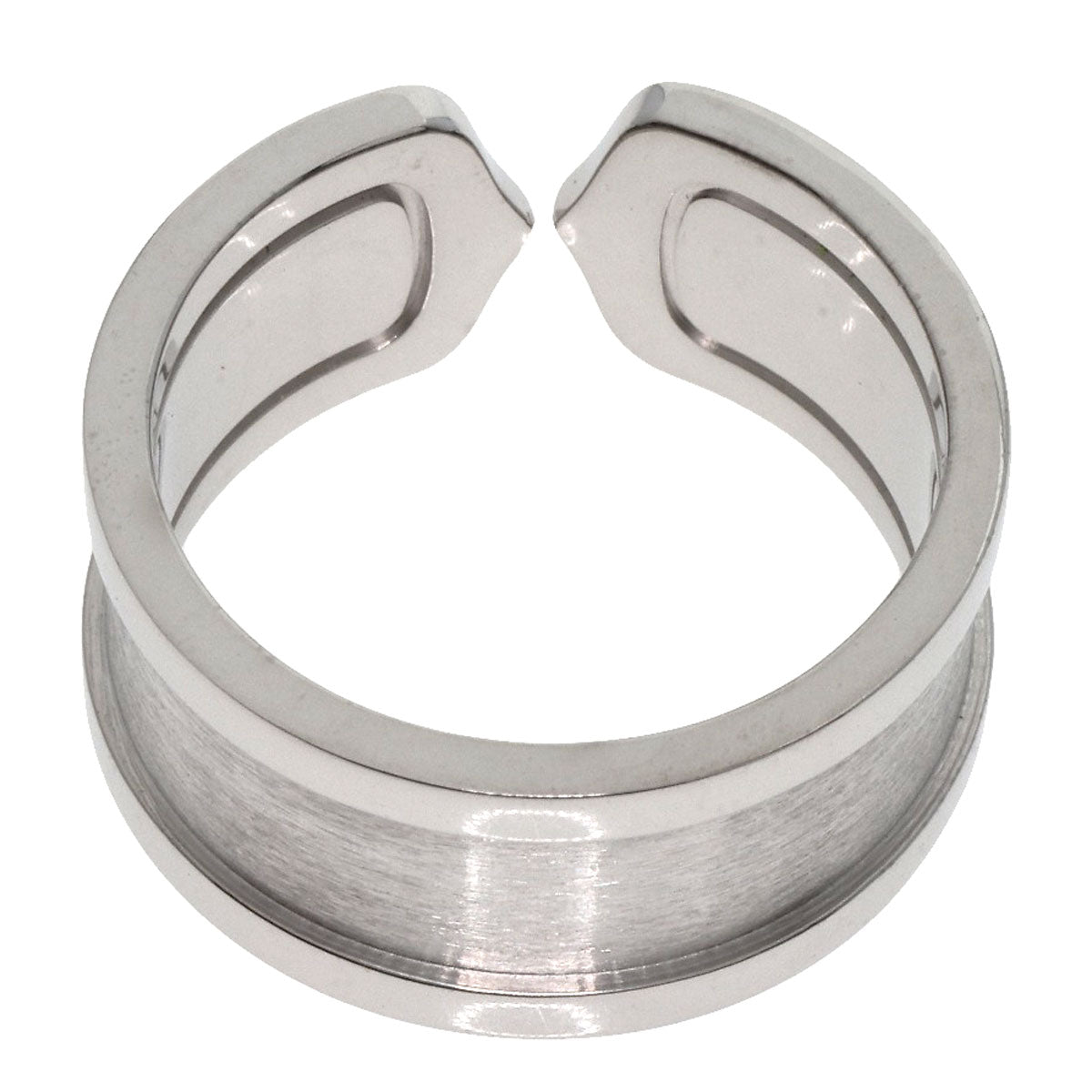 CARTIER   Ring C2 ring LM # 57 K18 White Gold Ladies