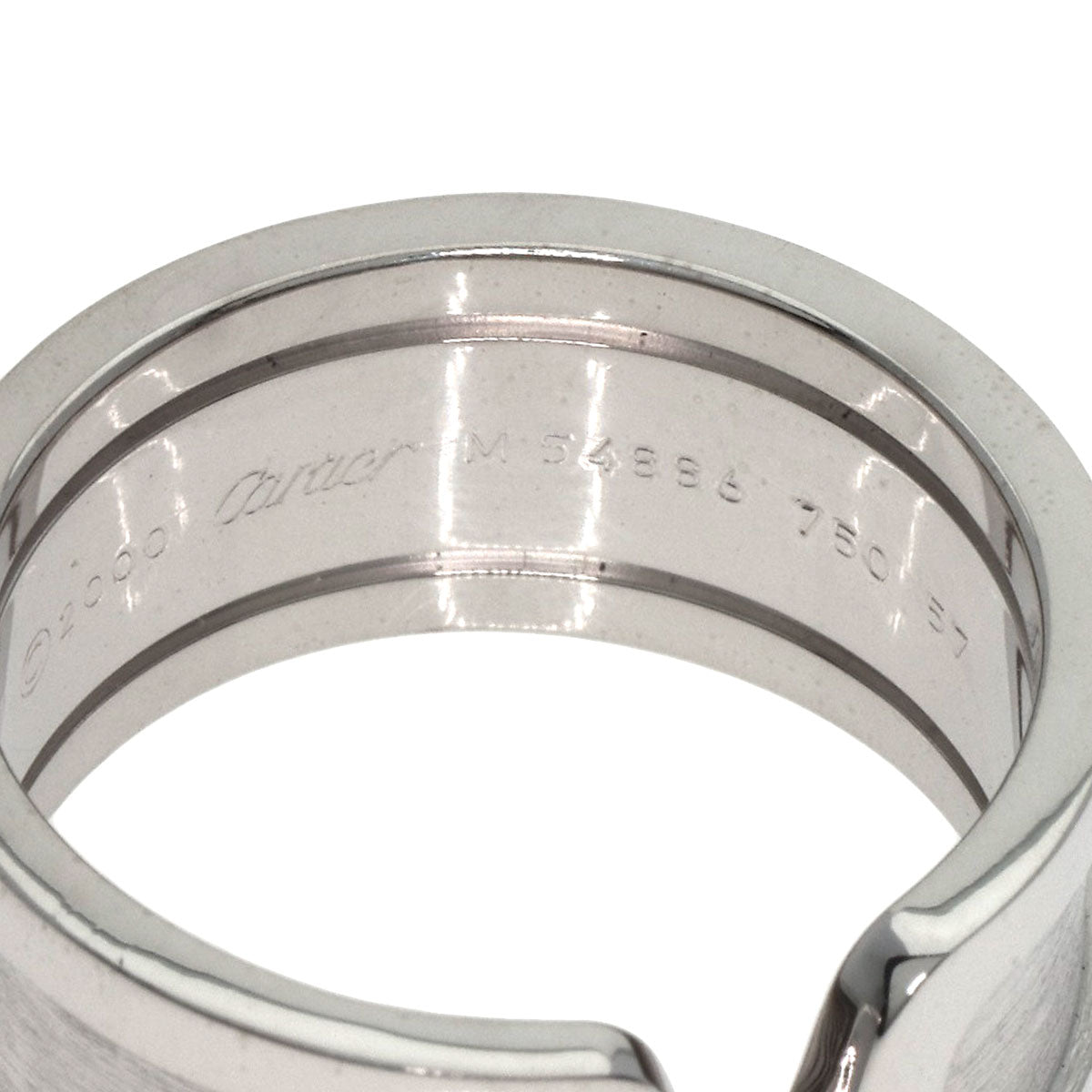 CARTIER   Ring C2 ring LM # 57 K18 White Gold Ladies