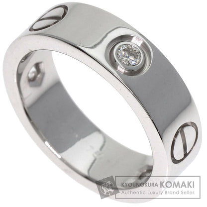 CARTIER love ring half diamond # 50 Ring K18 White Gold Ladies [Used]