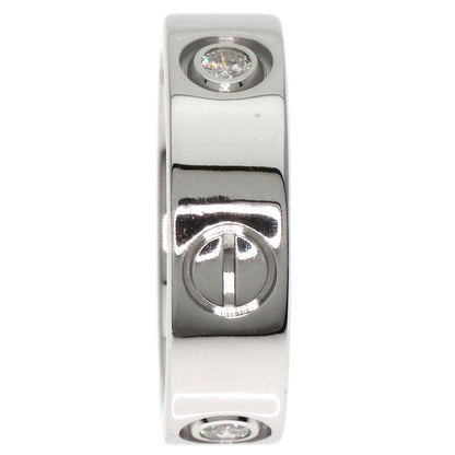 CARTIER love ring half diamond # 50 Ring K18 White Gold Ladies [Used]