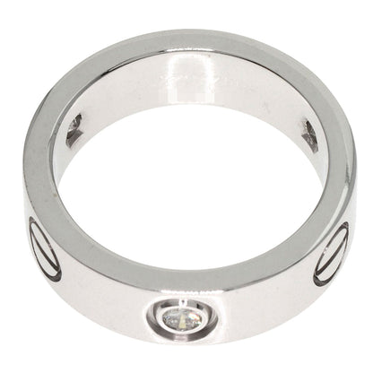 CARTIER love ring half diamond # 50 Ring K18 White Gold Ladies [Used]