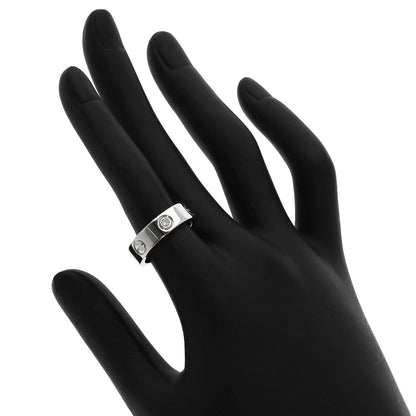 CARTIER love ring half diamond # 50 Ring K18 White Gold Ladies [Used]