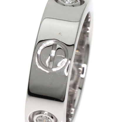 CARTIER love ring half diamond # 50 Ring K18 White Gold Ladies [Used]